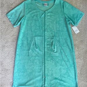 Croft & Barrow Aqua Zip Front Bath Robe Size XL NWT